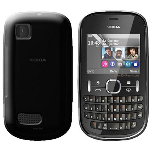 SILICONE CASE NOKIA ASHA 200 NERO TRASPARENTE