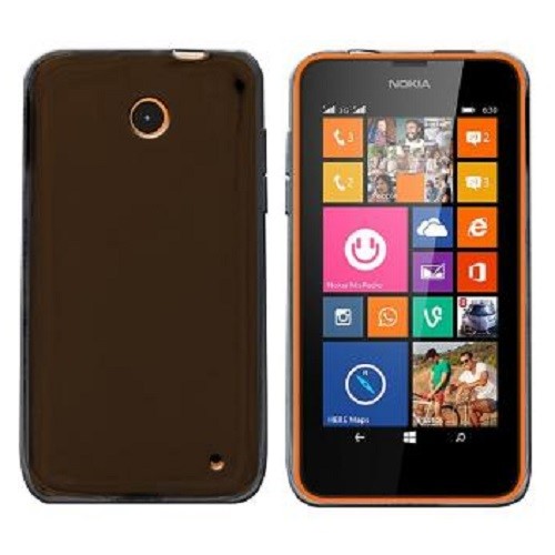 SILICONE CASE NOKIA LUMIA 630 NERO TRASPARENTE