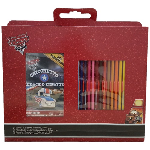 SCATOLA PASTELLI + DVD CARS - PRODOTTO UFFICIALE