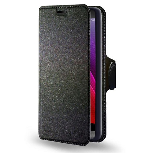 CUSTODIA ECO PELLE ASUS ZENFONE 2 LASER ZE500KL BLACK CHIUSURA A LIBRO